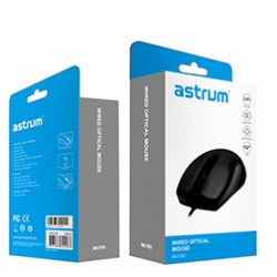 astrum MU100 Wired Optical Mouse (USB 2.0, Black)